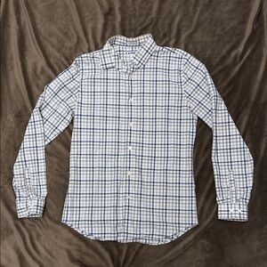 Express Blue and White Plaid Men's Shirt